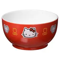 在飛比找樂天市場購物網優惠-小禮堂 Hello Kitty 美耐皿碗 (紅鬱金香款)