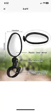 2Pcs Bike Mirror Round MTB Road Handlebar Bicycle Rear View Glass Cycling