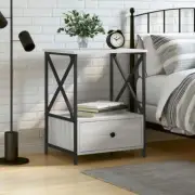 Grey Sonoma Bedside Table Engineered Wood Nightstand 50x41x65 cm Modern Design