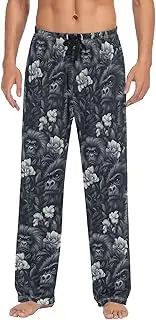 [AIXIWAWA] Mens Pajama Pants-Gorilla Pattern, Soft Sleep Lounge Pajamas Bottoms with Pockets Drawstring S