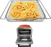 Air Fryer Basket for Ninja Woodfire Outdoor Pizza Oven,BBQCuker 13.4“ x 13“ Stainless Steel Mesh Basket for Pizza Oven, Air Fryer Basket Replacement, Dishwasher Safe, Silver, 2024052702