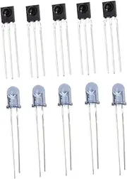 MERRYHAPY 5 Pcs Hs0038b Ir Receiver Tsal6200 38khz Frequency 2.7-5.5v 45° Angle 18-20m Range