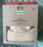 NWT Hunter Kids Fold Over Original Boot Sock Cream Size XL