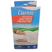 Claritin Anti-Allergen Mattress Protector King Size 17" Deep Breathable *NEW*