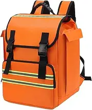 Orange Fire Backpack,Large Capacity Oxford Cloth Fire Backpack With Multi Pockets | Multifunctional School Backpack, Outdoor Safety Bags With Zipper For Fishing