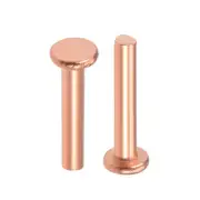25 Pcs 1/8" x 25/64" Flat Head Copper Solid Rivets Fasteners