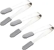 OFFSCH 3Pcs Stainless Steel Ice Tongs Multipurpose Appetizer Tongs with Saw Toothed Edges for Easy Gripping for Tea Parties Weddings and Home Use