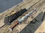 UBR CUSTOM HANDMADE D2 TOOL STEEL COLLECTIBLE KRISS DAGGER KNIFE WITH SCABBED