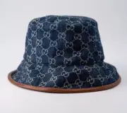 100% AUTHENTIC Gucci GG Supreme Logo Denim Bucket Hat Size L