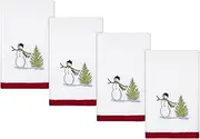 Avanti Linens Fingertip Towel, 100% Cotton Velour, Holiday Decor, Set of Four (Warm Welcome Collection),
