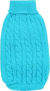 Dog Winter Jumper, Pet Dog Turtleneck Sweater, Sky Blue Pet Winter Warm Knitted Pullover, Pet Crochet Coat Suitable for Small Dogs and Cats (M), Dog Turtleneck Sweater