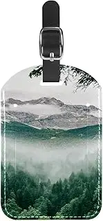 [GIAPB] 1Pcs Luggage Tag PU Leahter Travel Tags,Travel Bag Labels Suitcase Baggage Bag Tags,Jungle Valley Landscape