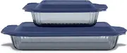 Pyrex Colors (2-Pack, Full Set) Tinted Glass Baking Dish with BPA-Free Lid, Oblong Bakeware Glass Pan For Casserole & Lasagna, Dishwasher, Freezer, Microwave and Pre-Heated Oven Safe, Smoke