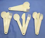 Tupperware Utensil Set. 3 piece set. 4 Sets. Press together. Travels well! New!