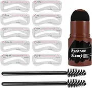 Brow Stencils Kit - Eyebrow Templates and Stamp Set for Quick Make-Up, 10 Pieces Forehead Shaping Stencils, Beauty Eyebrow Tool for Women and Girls, Portable Bow Guide