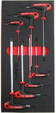 Ampro T Handle Metric Hex Wrench Set 7 Piece TS32908