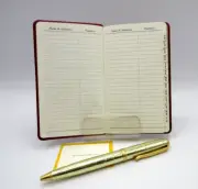Address Book Pocket Size Leather 3x5" Soft Cover Graphic Image List$40 Red Clay