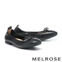 在飛比找momo購物網優惠-【MELROSE】美樂斯 優雅簡約牛皮方頭Q軟娃娃平底鞋(黑