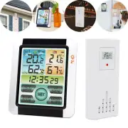 Wireless Digital LCD Indoor Outdoor Weather Station Clock Thermometer Humidity
