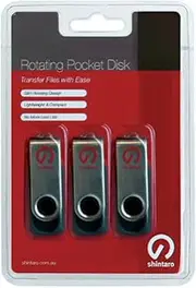 16GB Rotating Pocket Disk USB 2.0 Flash Drive (Pack of 3)