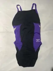 Speedo FL Spark Splice Flyback Onepiece Female Competitive Swimsuit Blk & Purple