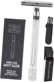 Baluue Vintage Manual Beard Shaver Double-edged Razor Classic Safety Razor for Body Hair Compact Travel Tool Set