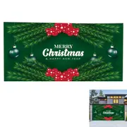 Christmas Banner Hanging Backdrop for Christmas Garage Door Decoration-Green