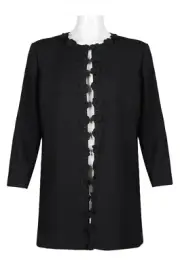 Tahari ASL Open Front Twill Crepe Blazer Jacket Size 24W Black NWT $179