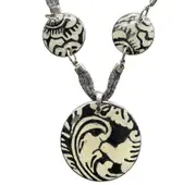 Antonella Piacenti Black Lava Necklace Pendant 925 Silver