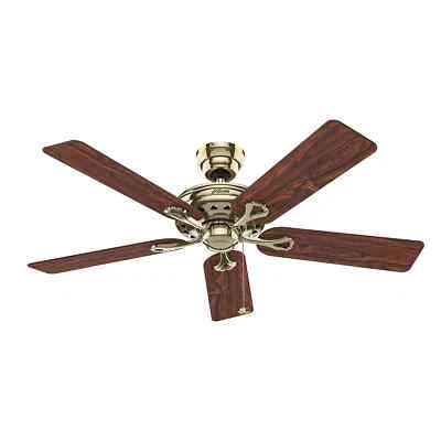 Design Ceiling Fan Savoy Brass Gloss Fan Without Light Ventilator Modern