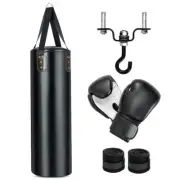 4-In-1 Hanging Punching Bag Set with Punching Gloves and Ceiling Hook - Color: B