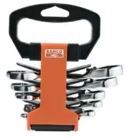 Bahco RATCHET SPANNER SET 10RM/SH6 6Pcs Metric, Alloy Steel, Chrome Plated