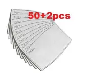 52PCS PM2.5 Activated Carbon Filter for Face Cover Breathing Insert Protective