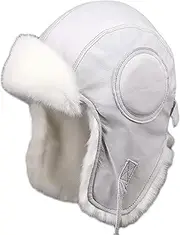 [CVMRBY] Winter Hats,Bomber Hat Trooper Trapper Hat Artificial Wool Bomber Hats Windproof with Ear Flaps and Chin Strap for Ski 55-61cm