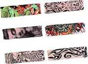 [LIFKOME] 6Pcs Outdoor Arm Sleeves for Sun Protection Unisex Tattoo Cover Unique Design for Sports and Activities Stretchable and Comfortable Sunproof Arm Sleeves