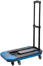 Flatbed Cart Handcart Trolley Foldable Portable Trolley Small Trailer Household Pull Rod Transport Pull Goods to Pick Up Express Flatbed Hand Truck