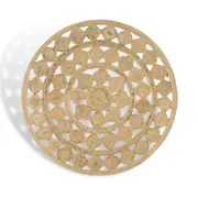 Handmade Area Rug Braided Jute Printed Woven Carpet Natural Round Home Floor Mat