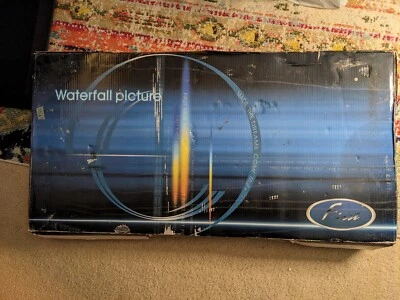 NEW Vintage NOS Sealed First Waterfall Moving Light Picture 39x19 Large RARE!!