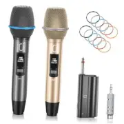 U60 Wireless Microphones, Dual UHF Microphone System with Rechargeable