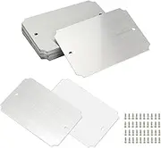 20 Pcs Name Plates Laser Engraved, Plaques Personalized Engraved, Solid Metal Plate, Name Plate for Desk, Personalized Plaque Blank, Custom Name Tag, Laser Engraving Blanks (2'' X 3'') (Silver)