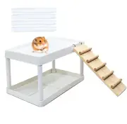 Hamster Platform Hamster Cage Platform with Wood Ladder Hamster Stand Climbin...