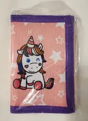 Trifold Canvas Kids Wallet For Girls Birthday Gift RFID Blocking Unicorn Wallet