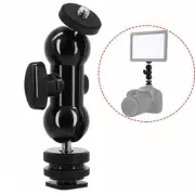 Monitor Mount Tripod Dual Ballhead Cold Shoe Magic Arm for Flash LCD LED DSLR