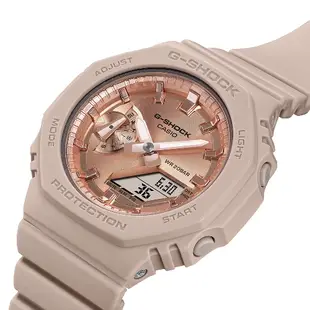CASIO 卡西歐 G-SHOCK 八角形錶殼 粉紅金雙顯腕錶 42.9mm / GMA-S2100MD-4A