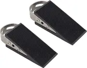 2 Pack Heavy Duty Door Stop Wedge Made of Premium Quality Stainless Steel and Rubber Strongest Door Stopper/Non-Slip Doorstops for All Door Floor