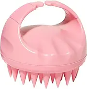 Shampoo Brush Hair Massager, Wet & Dry Head Scalp Massage Brush With Soft Silicone Bristles for Hair Cleaning, Care, Exfoliation and Dandruff Removal - for Women, Men, Kids, Pets (Pink)
