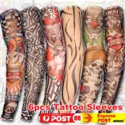 Nylon Sleeve 6pcs Men Women Temporary Tattoo Sleeve Arm Stockings Tatoo Cool AU