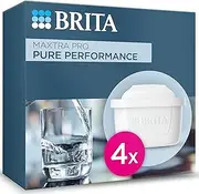 BRITA MAXTRA PRO Pure Performance Water Filter Cartridge - 4 Pack - Original BRITA Refill reducing impurities, Chlorine, PFAS, pesticides and limescale for tap Water with Better Taste