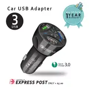 Fast Charge QC3.0 Car Charger 3 USB Ports Power Adapter Cigarette Lighter Socket