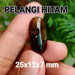 MERAH HITAM RUBI 原石彩虹黑仿古天然非蛋白石翡翠戒指翡翠紅寶石暹羅石榴